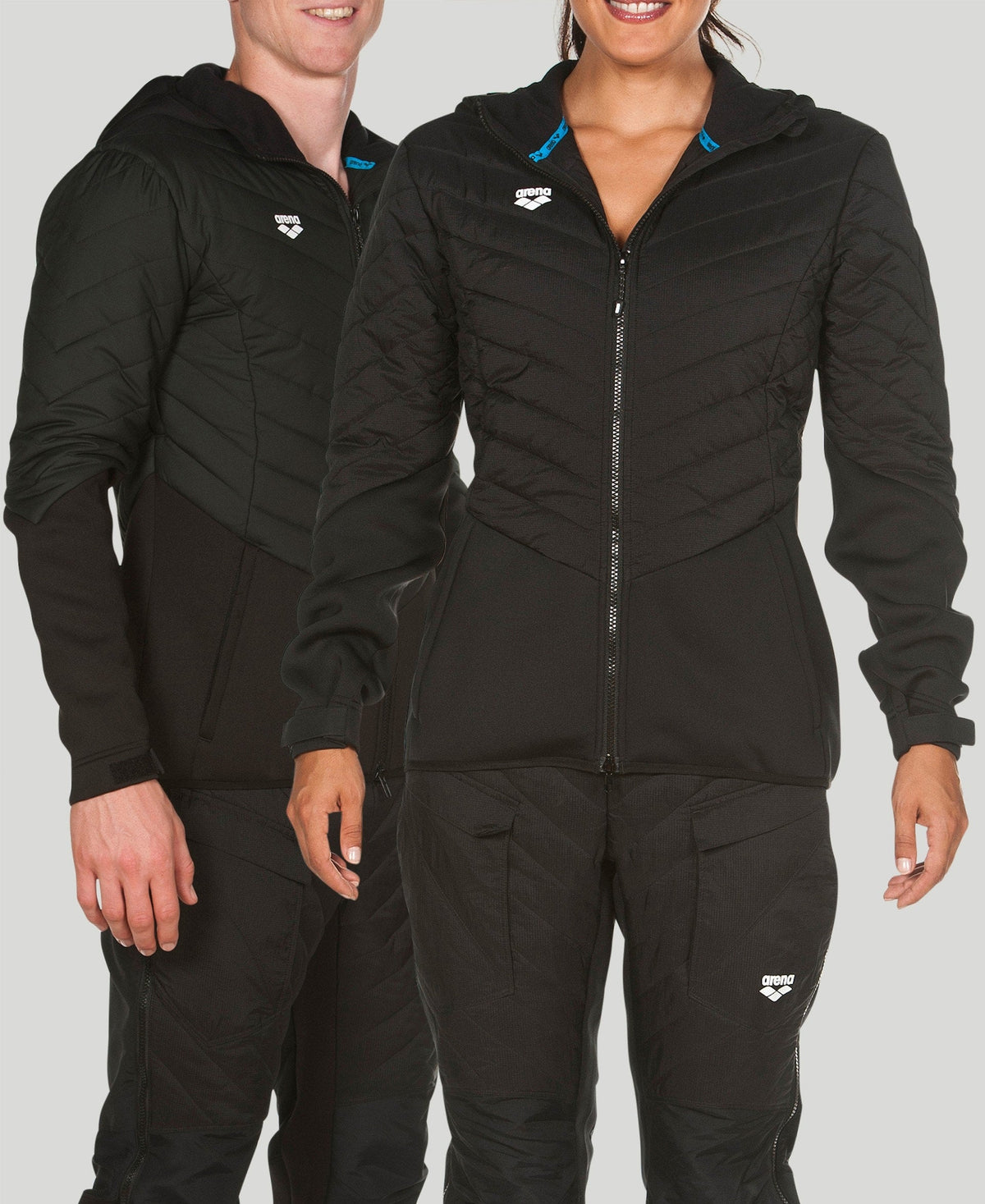 Arena Hooded Half-Quilted Jacket